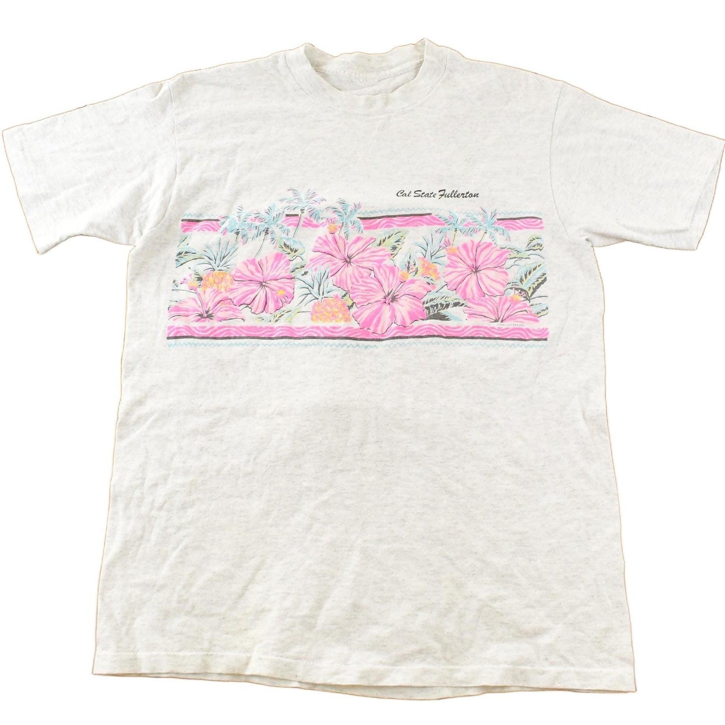 Vintage 1990s Cal State Fullerton Floral Single Stitch T-Shirt Men's Large from propervintagecanada