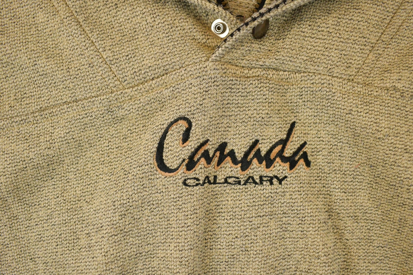 Vintage 1990s Calgary Canada Quarter Button Knit Sweater Men's L / Made In Canada / 90s Knitted Sweatshirt / Vintage Preppy Knits from propervintagecanada