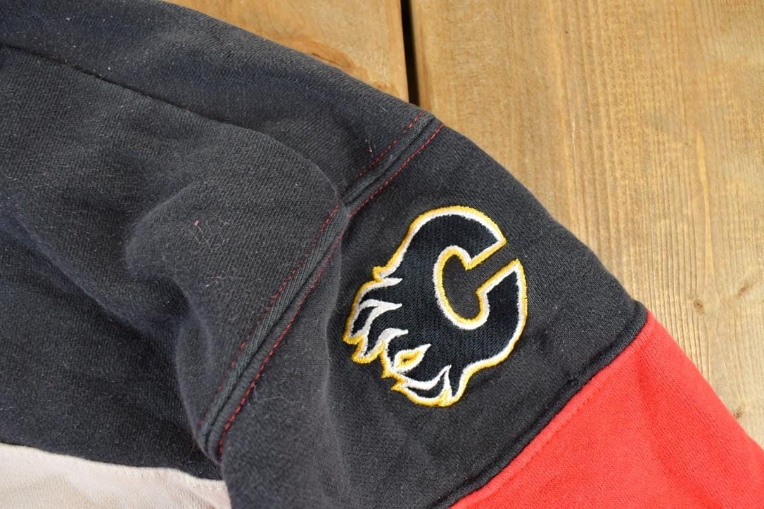Vintage 1990s Calgary Flames Old Time Hockey Hoodie Crewneck Sweatshirt Men's 2XL from propervintagecanada