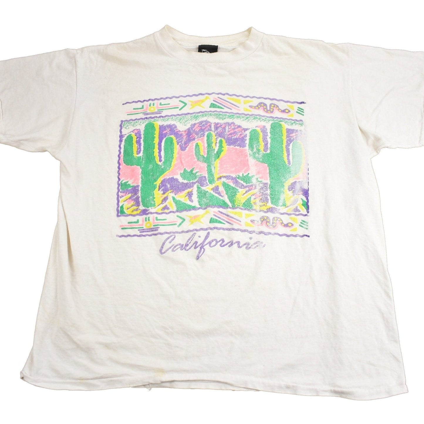 Vintage 1990s California Cactus Graphic Souvenir T Shirt Men's XL from propervintagecanada
