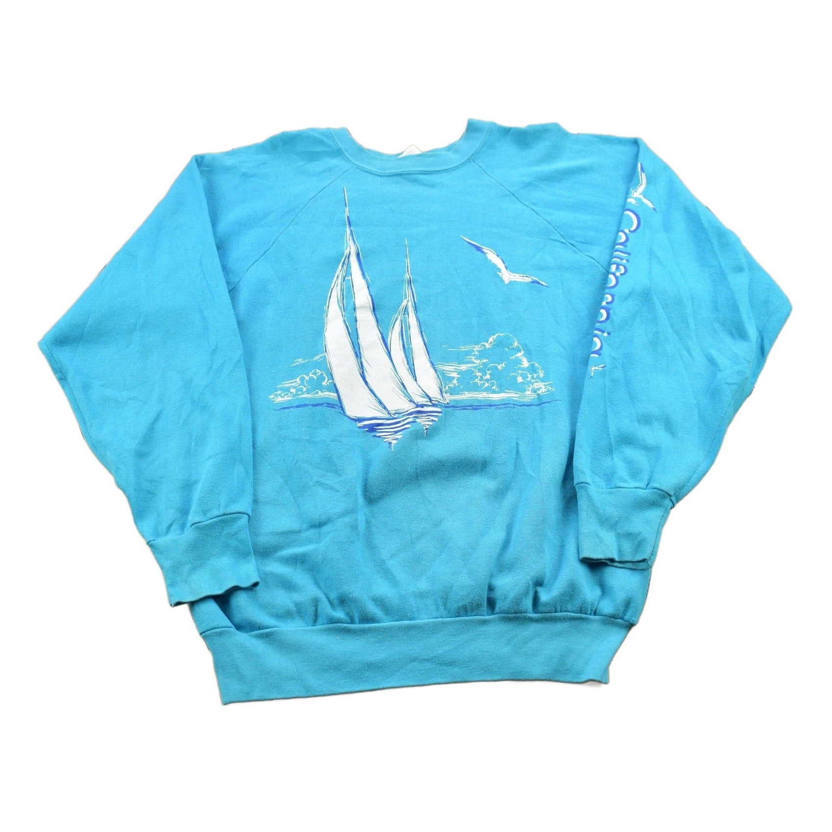 Vintage 1990s California Nautical Theme Crewneck Sweatshirt Men's Small from propervintagecanada