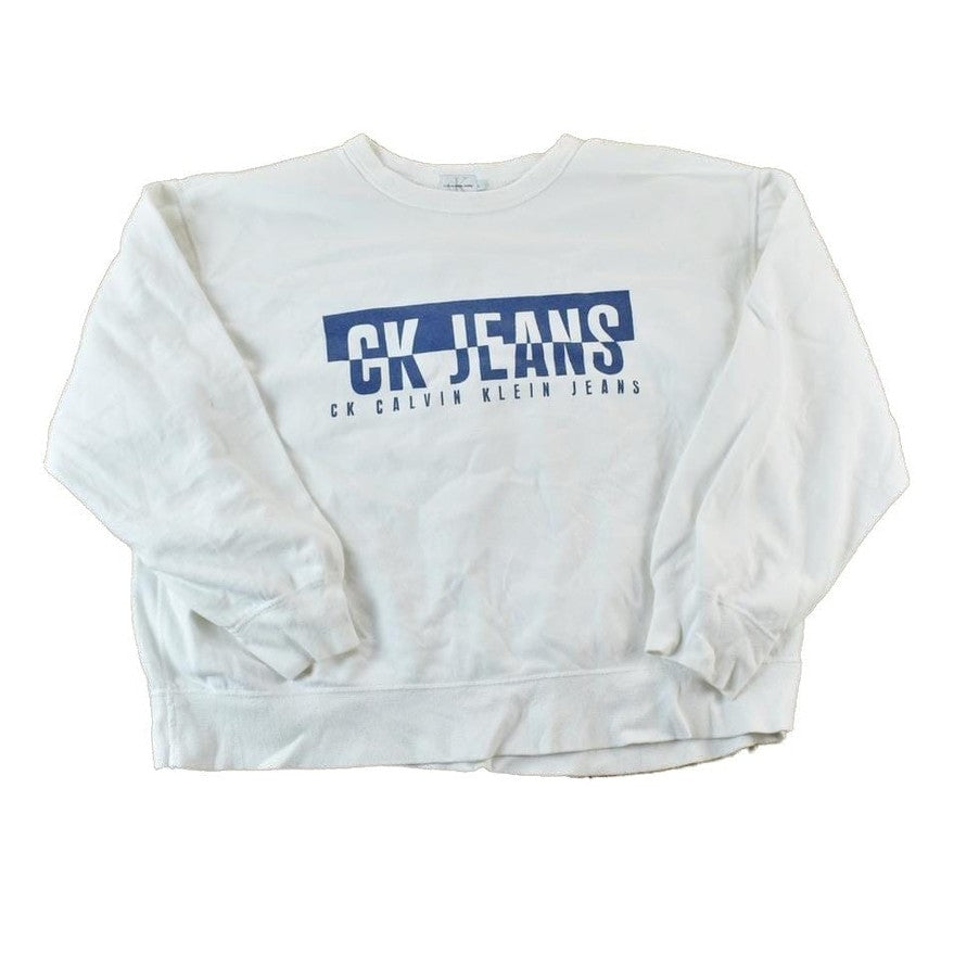 Vintage 1990s Calvin Klein Jeans Crew Neck Sweatshirt Made In USA Men's XL from propervintagecanada