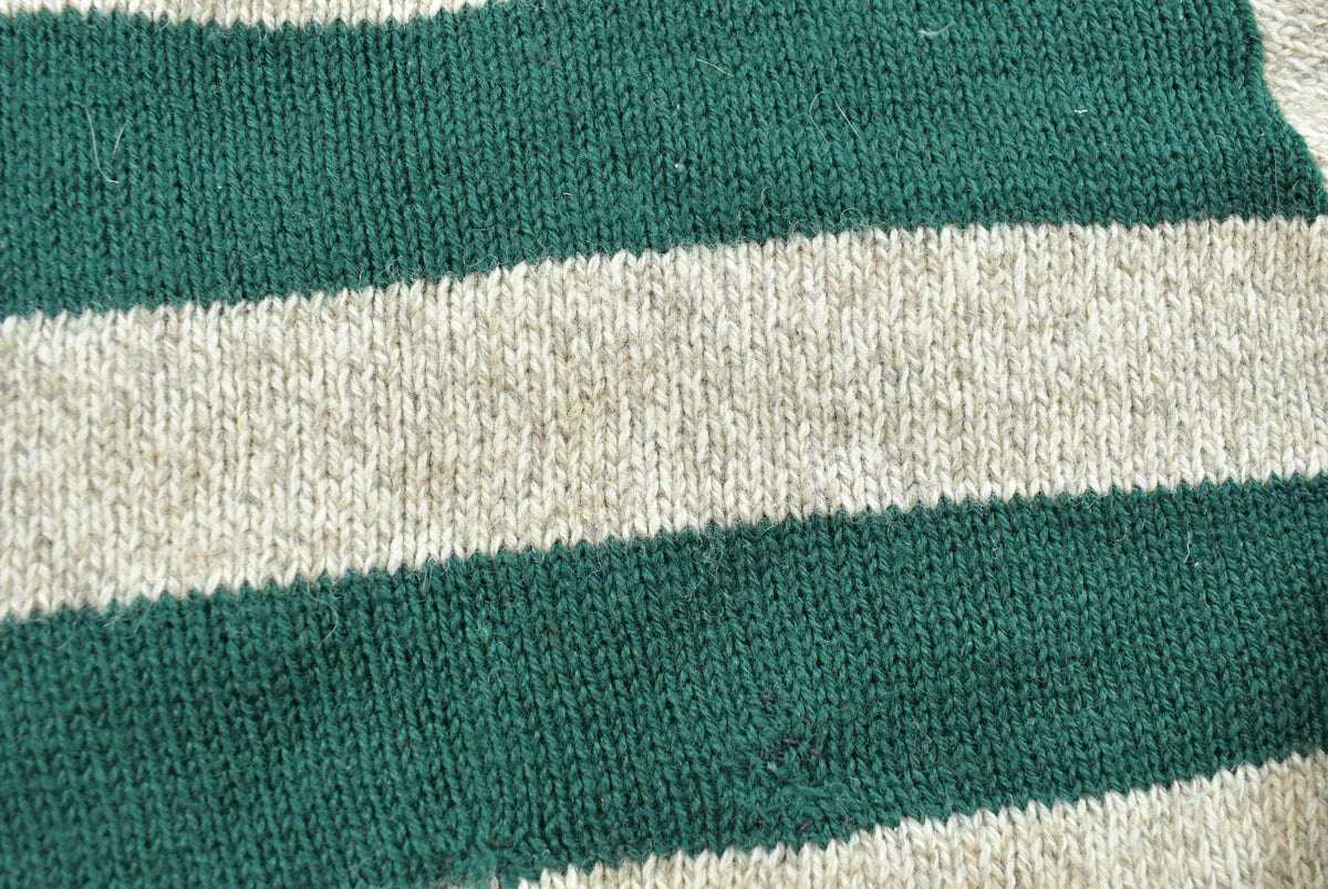Vintage 1990s Cambridge Dry Goods Striped Knit Wool Crewneck Sweater Men's S from propervintagecanada