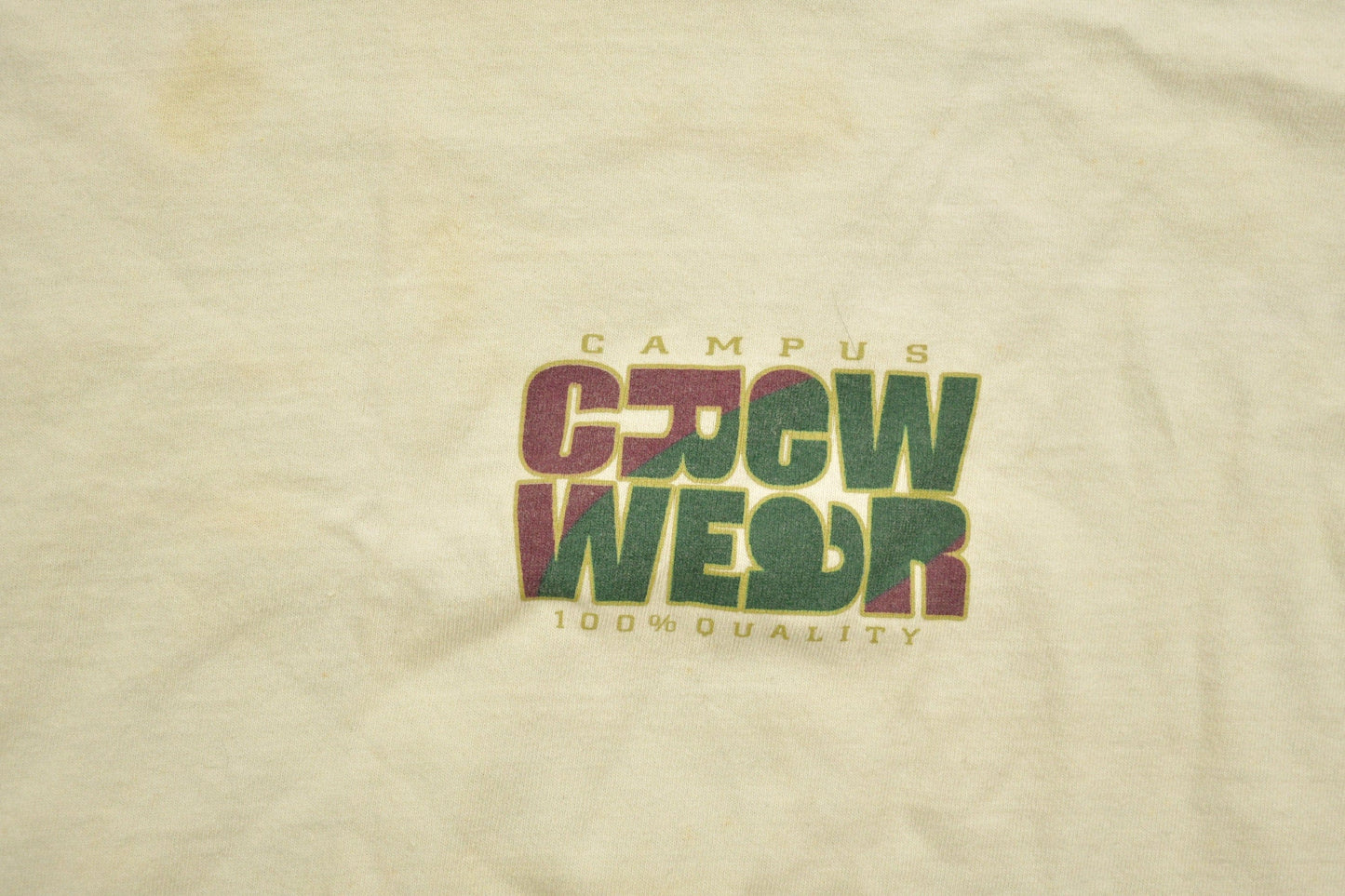 Vintage 1990s Campus Crew Wear University Collegiate T-Shirt Men's XL from propervintagecanada