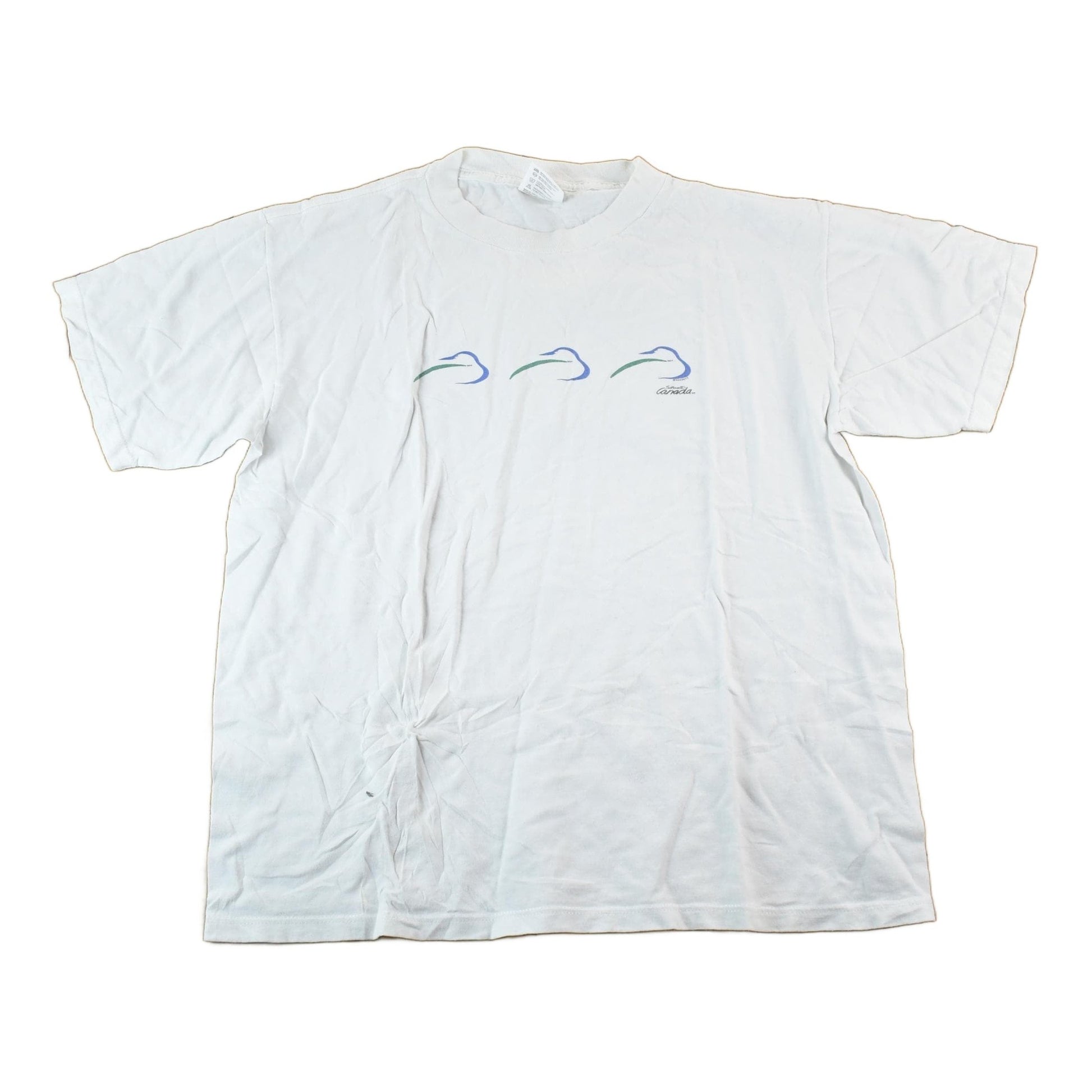 Vintage 1990s Canada Ducks Souvenir Single Stitch Graphic Print T-Shirt Made In Canada Men's Large from propervintagecanada