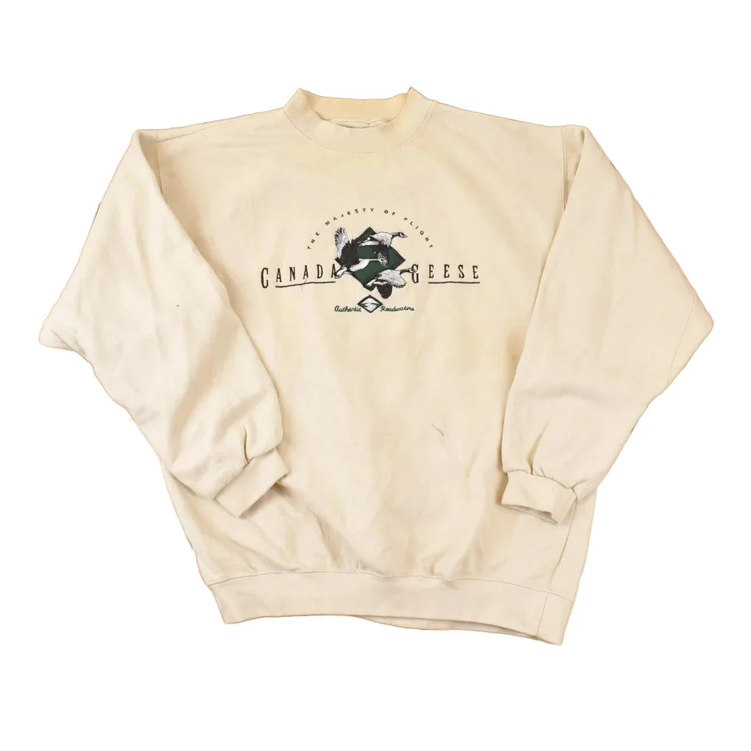Vintage 1990s Canada Geese Embroidered Heavyweight Crewneck Sweatshirt Mens L from propervintagecanada