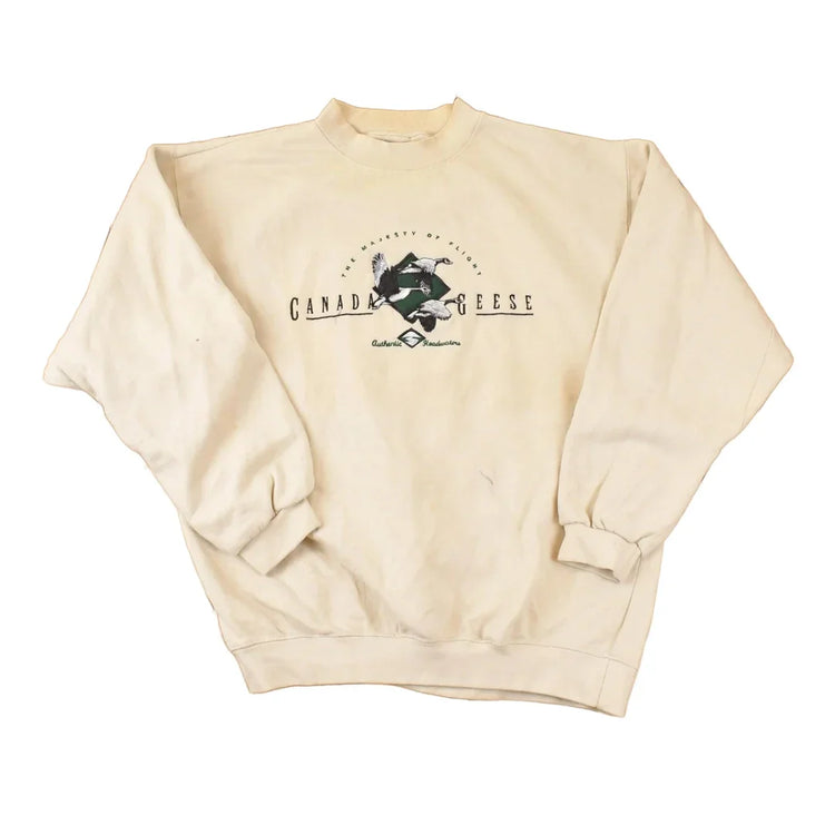 Vintage 1990s Canada Geese Embroidered Heavyweight Crewneck Sweatshirt Mens L from propervintagecanada