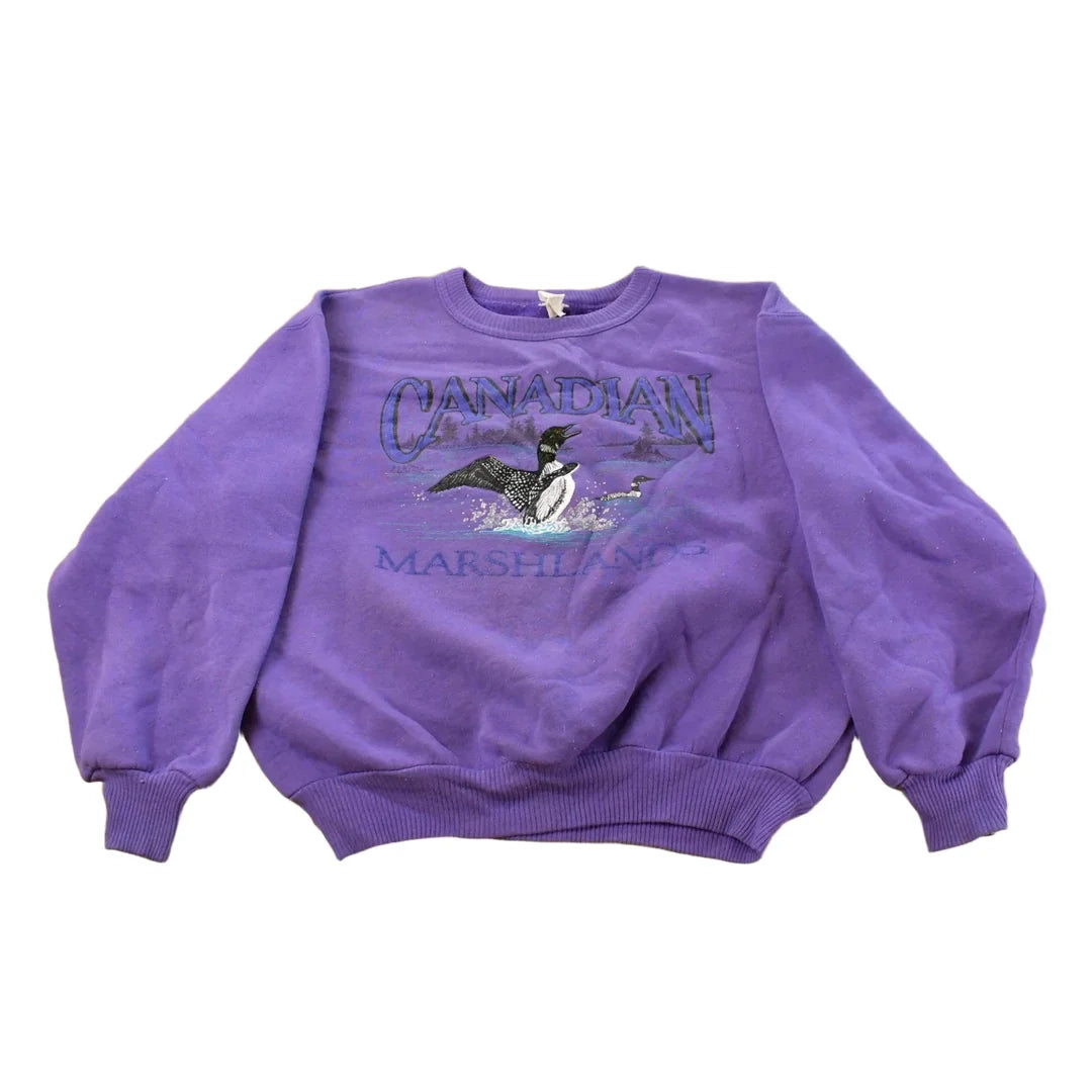 Vintage 1990s Canadian Marshlands Loon Crewneck Sweatshirt Men's M from propervintagecanada