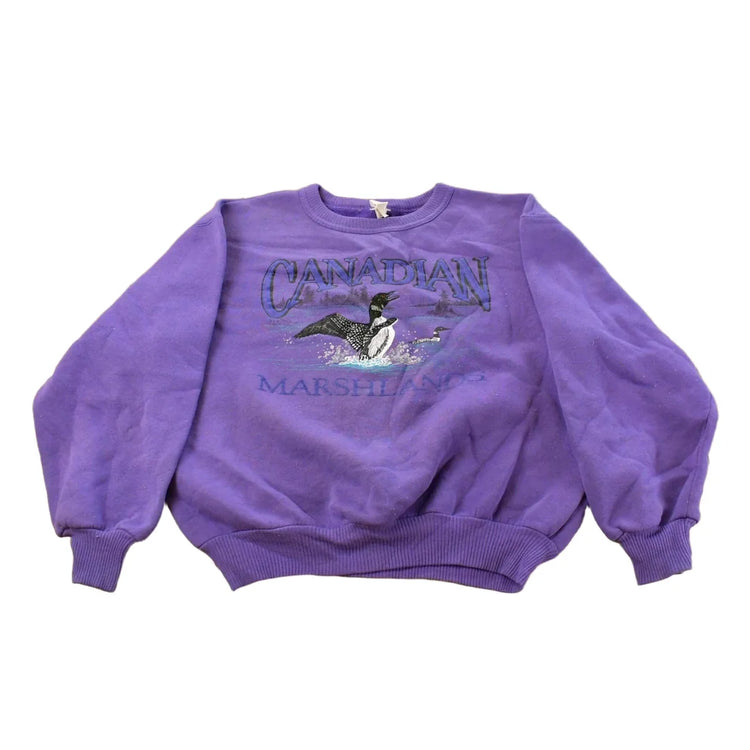 Vintage 1990s Canadian Marshlands Loon Crewneck Sweatshirt Men's M from propervintagecanada