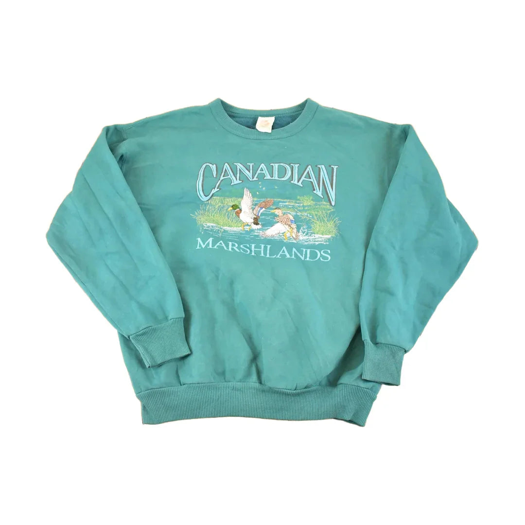 Vintage 1990s Canadian Marshlands Souvenir Crewneck Sweatshirt Men's XL from propervintagecanada