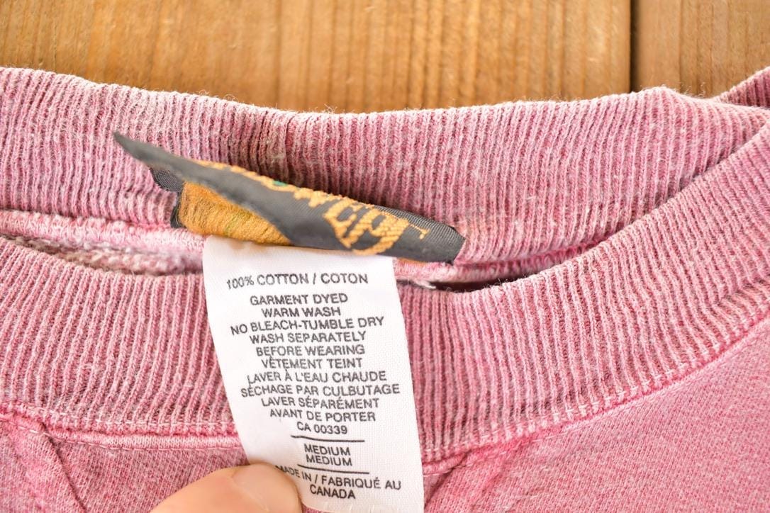 Vintage 1990s Canadian Outfitters Embroidered Moose Garment Dyed Crewneck Sweatshirt Men's L from propervintagecanada