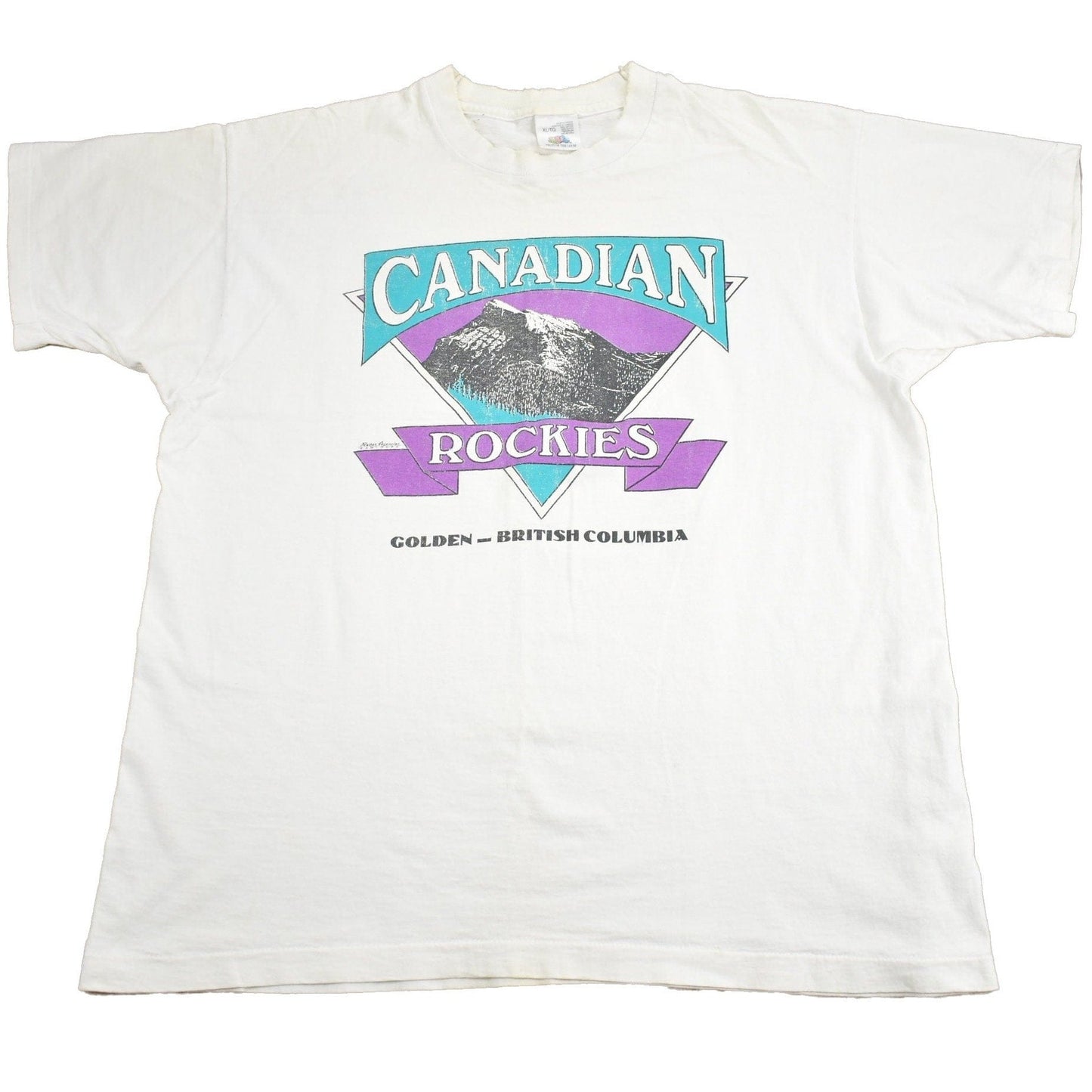 Vintage 1990s Canadian Rockies Golden British Columbia Souvenir T Shirt Men's XL from propervintagecanada