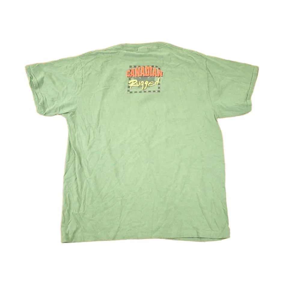 Vintage 1990s Canadian Rugged Daffy Duck Looney Tunes Fishing Souvenir T-Shirt Men's XL from propervintagecanada