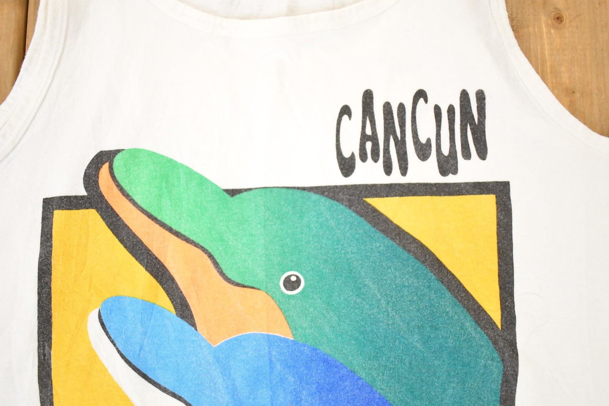 Vintage 1990s Cancun Dolphins Souvenir Travel Tank Top Men's M from propervintagecanada