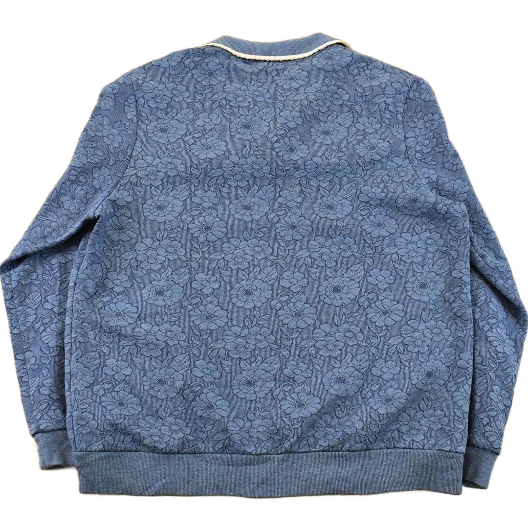 Vintage 1990s Cape Cod Floral Collared Sweatshirt Sun Faded Men's Medium from propervintagecanada
