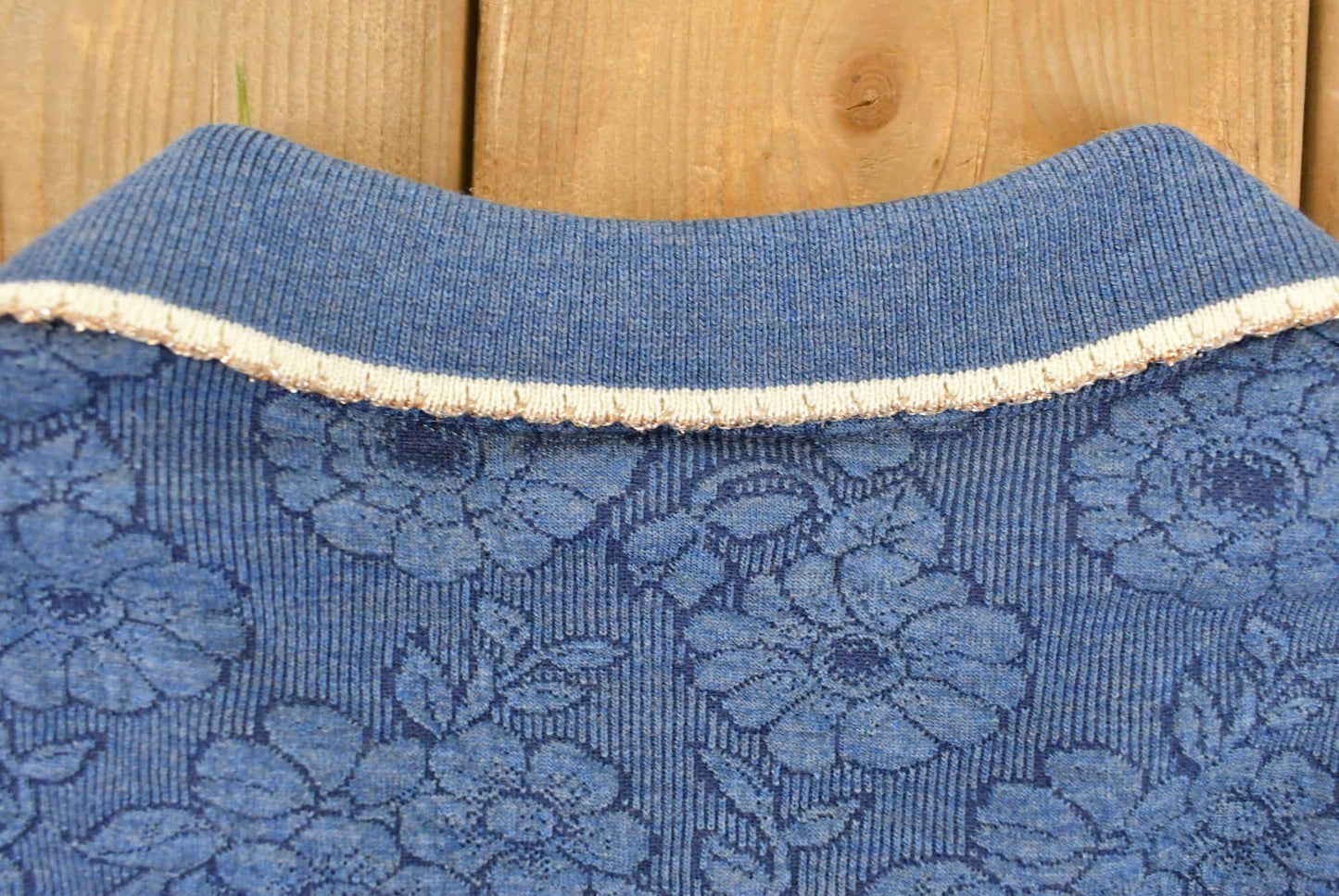 Vintage 1990s Cape Cod Floral Collared Sweatshirt Sun Faded Men's Medium from propervintagecanada
