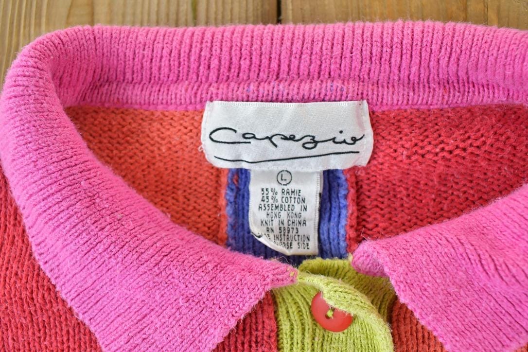 Vintage 1990s Capezio Knit Quarter Button Sweater Men's XL from propervintagecanada