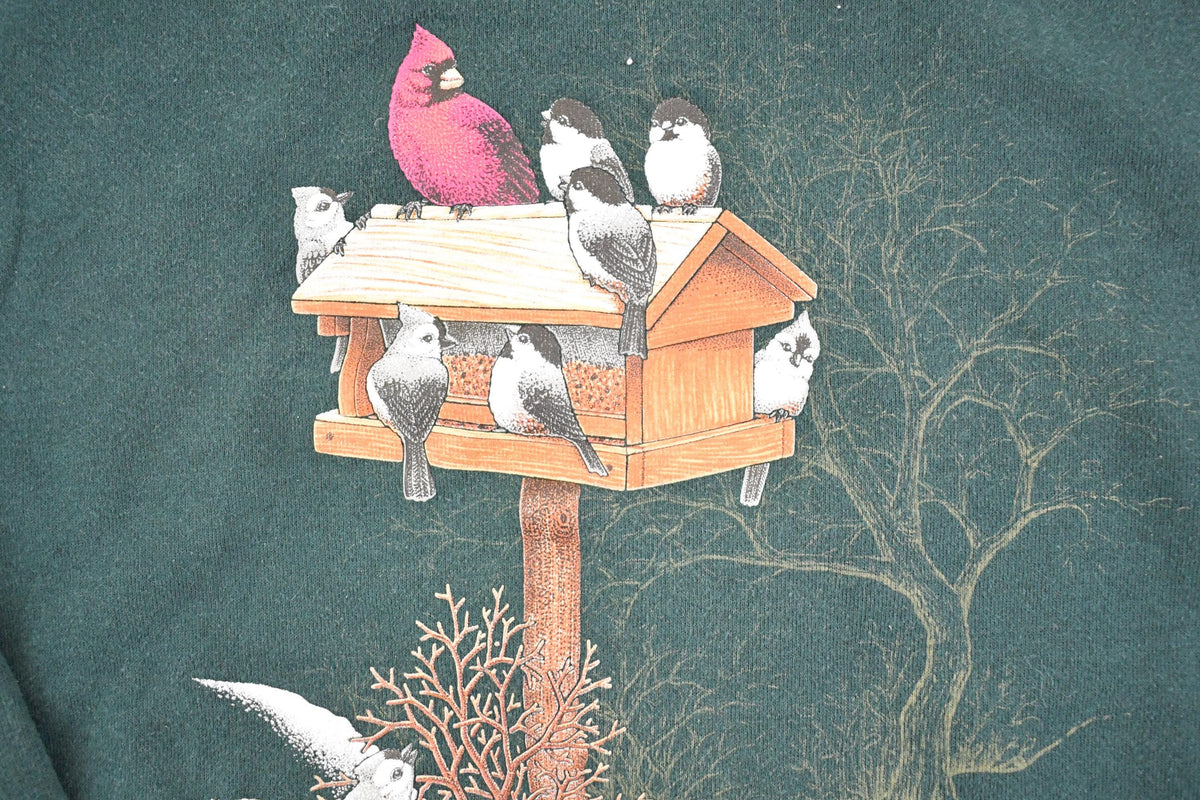 Vintage 1990s Cardinal Birdhouses Souvenir Collared Crewneck Sweatshirt Women's L from propervintagecanada