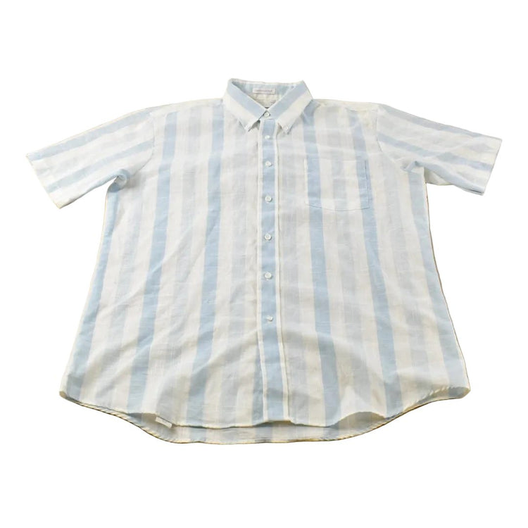 Vintage 1990s Career Club Striped Button Up Shirt Men's L from propervintagecanada