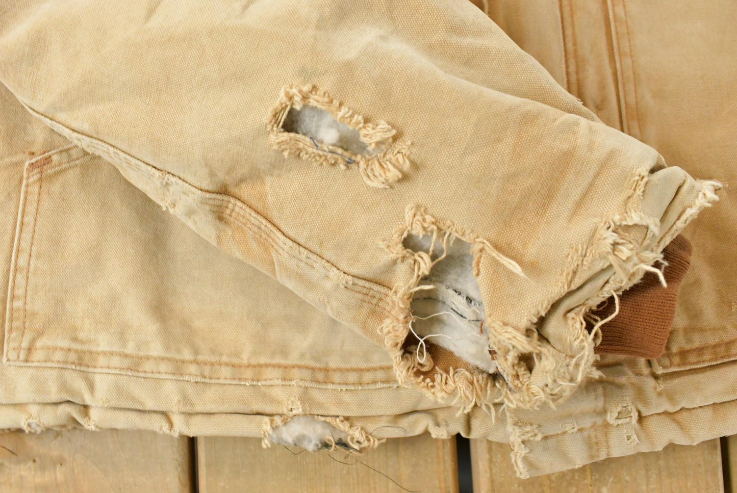 Vintage 1990s Carhartt Arctic Quilt Lined Distressed Jacket Men's XL / Thrashed Sun Faded / Black Workwear Coat from propervintagecanada