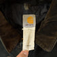 Vintage 1990s Carhartt Arctic Quilt Lined Jacket Men's XL / Distressed Sun Faded / Black Workwear Coat from propervintagecanada