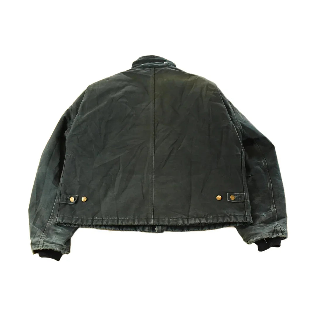 Vintage 1990s Carhartt Arctic Quilt Lined Jacket Men's XL / Distressed Sun Faded / Black Workwear Coat from propervintagecanada