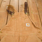 Vintage 1990s Carhartt Beige Double Knee Canvas Quilted Overalls Men's 38 x 30 from propervintagecanada