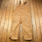 Vintage 1990s Carhartt Beige Double Knee Canvas Quilted Overalls Men's 46 x 30 from propervintagecanada