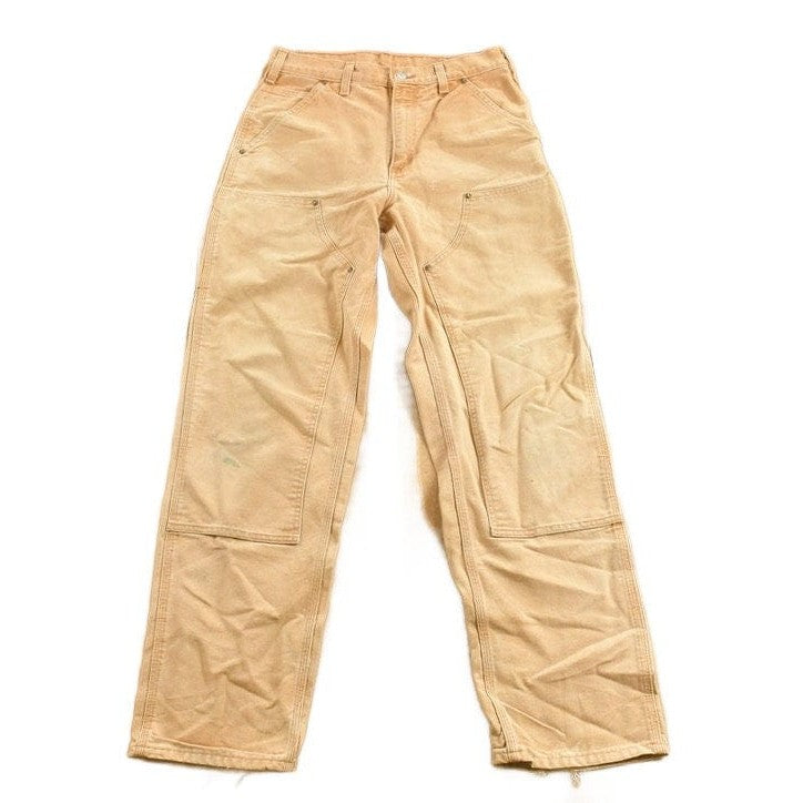 Vintage 1990s Carhartt Beige Double Knee Work Pants Men's 30 x 30 from propervintagecanada