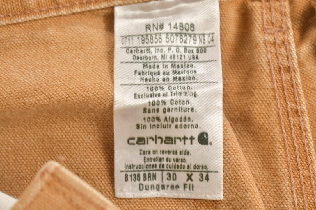 Vintage 1990s Carhartt Beige Double Knee Work Pants Men's 30 x 30 from propervintagecanada