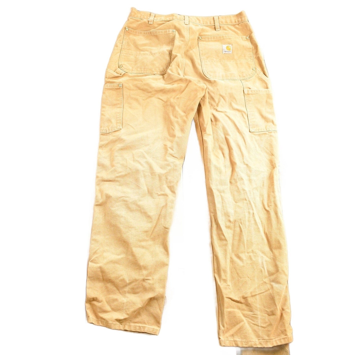 Vintage 1990s Carhartt Beige Double Knee Work Pants Men's 32 x 30 from propervintagecanada