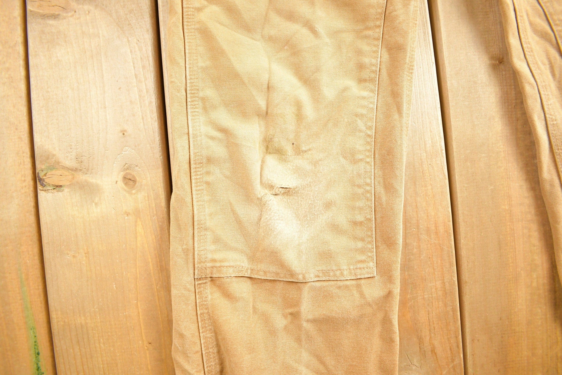 Vintage 1990s Carhartt Beige Double Knee Work Pants Men's 32 x 30 from propervintagecanada