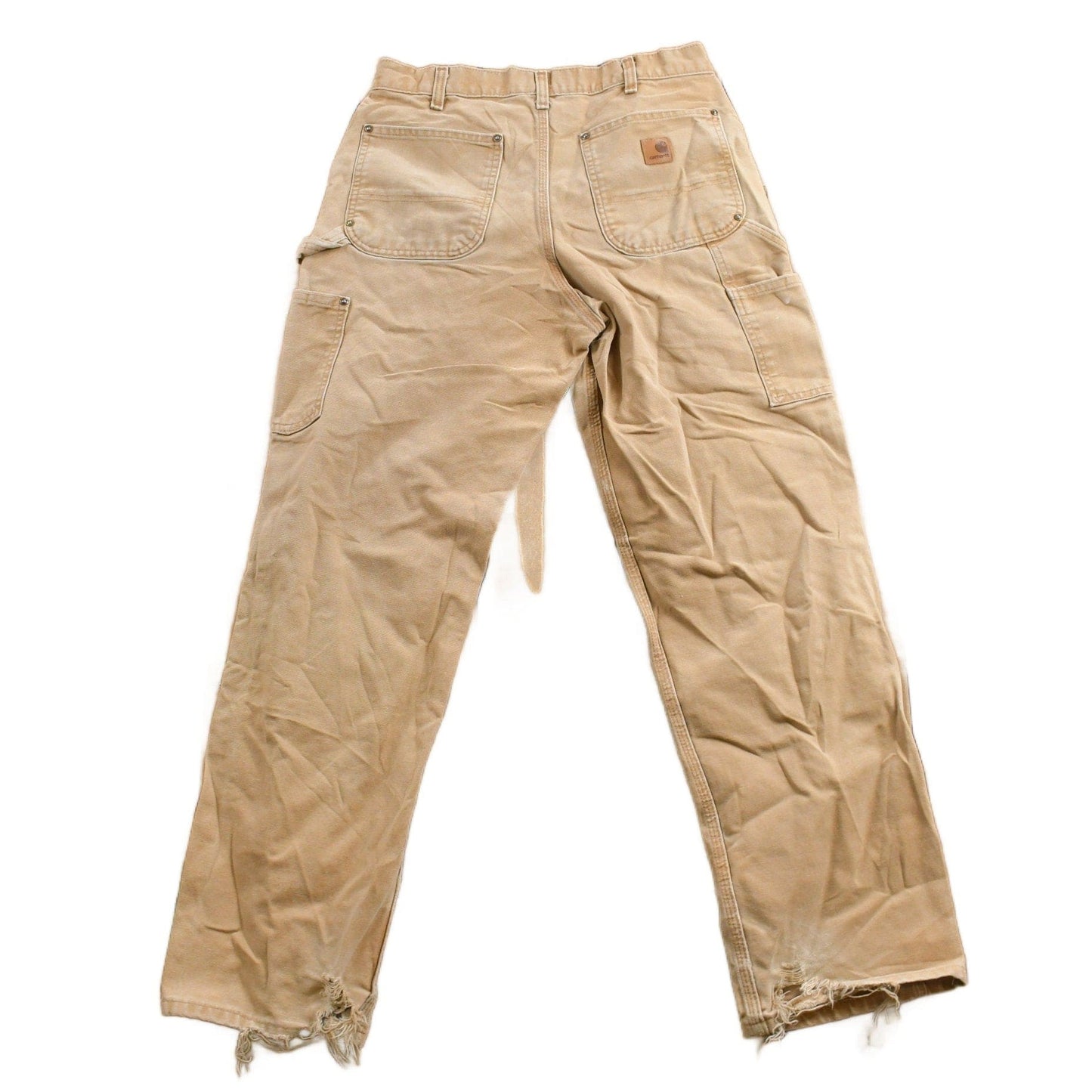 Vintage 1990s Carhartt Beige Double Knee Work Pants Men's 33 x 30 from propervintagecanada
