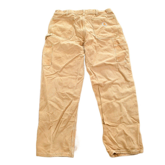 Vintage 1990s Carhartt Beige Double Knee Work Pants Men's 35 x 29 from propervintagecanada
