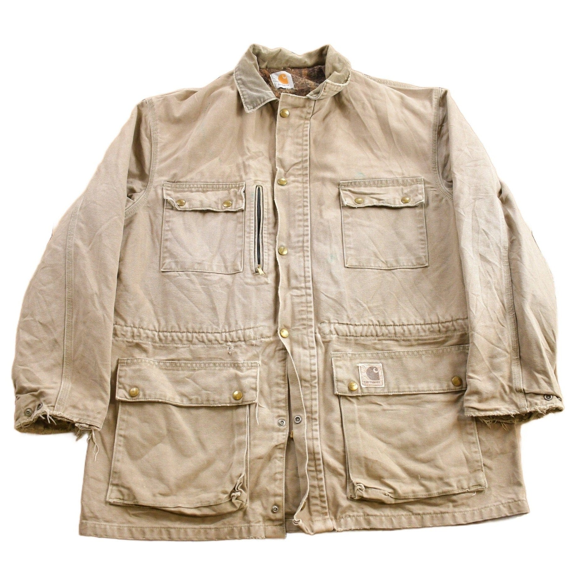 Vintage 1990s Carhartt Beige Ranch Coat Men's Medium from propervintagecanada