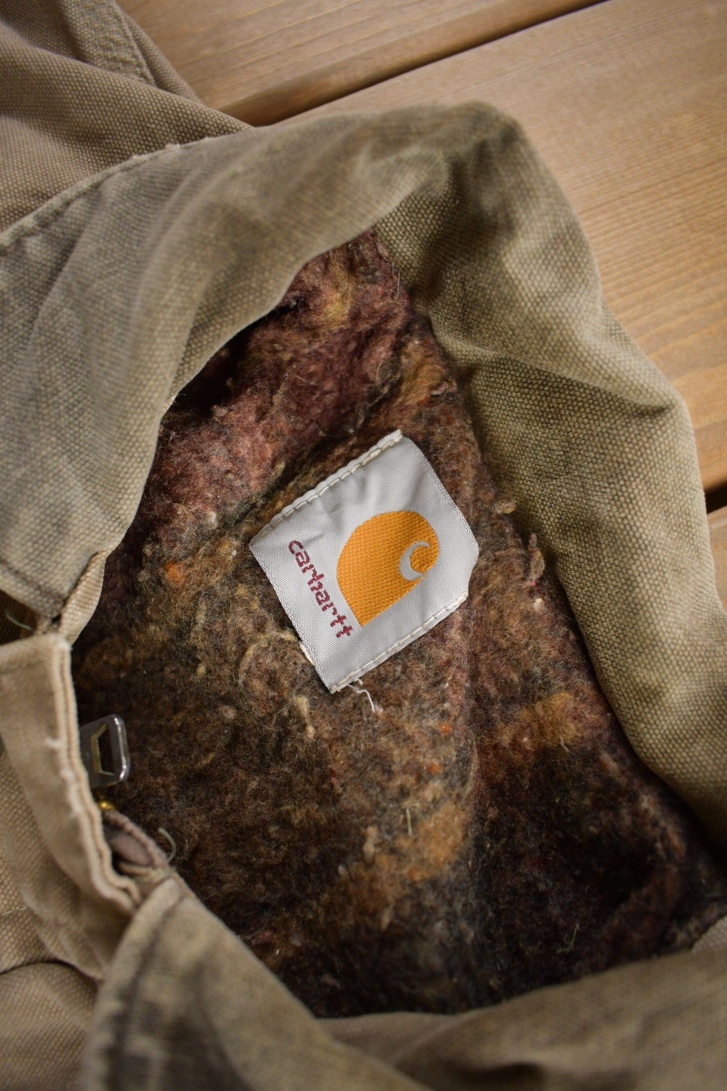 Vintage 1990s Carhartt Beige Ranch Coat Men's Medium from propervintagecanada