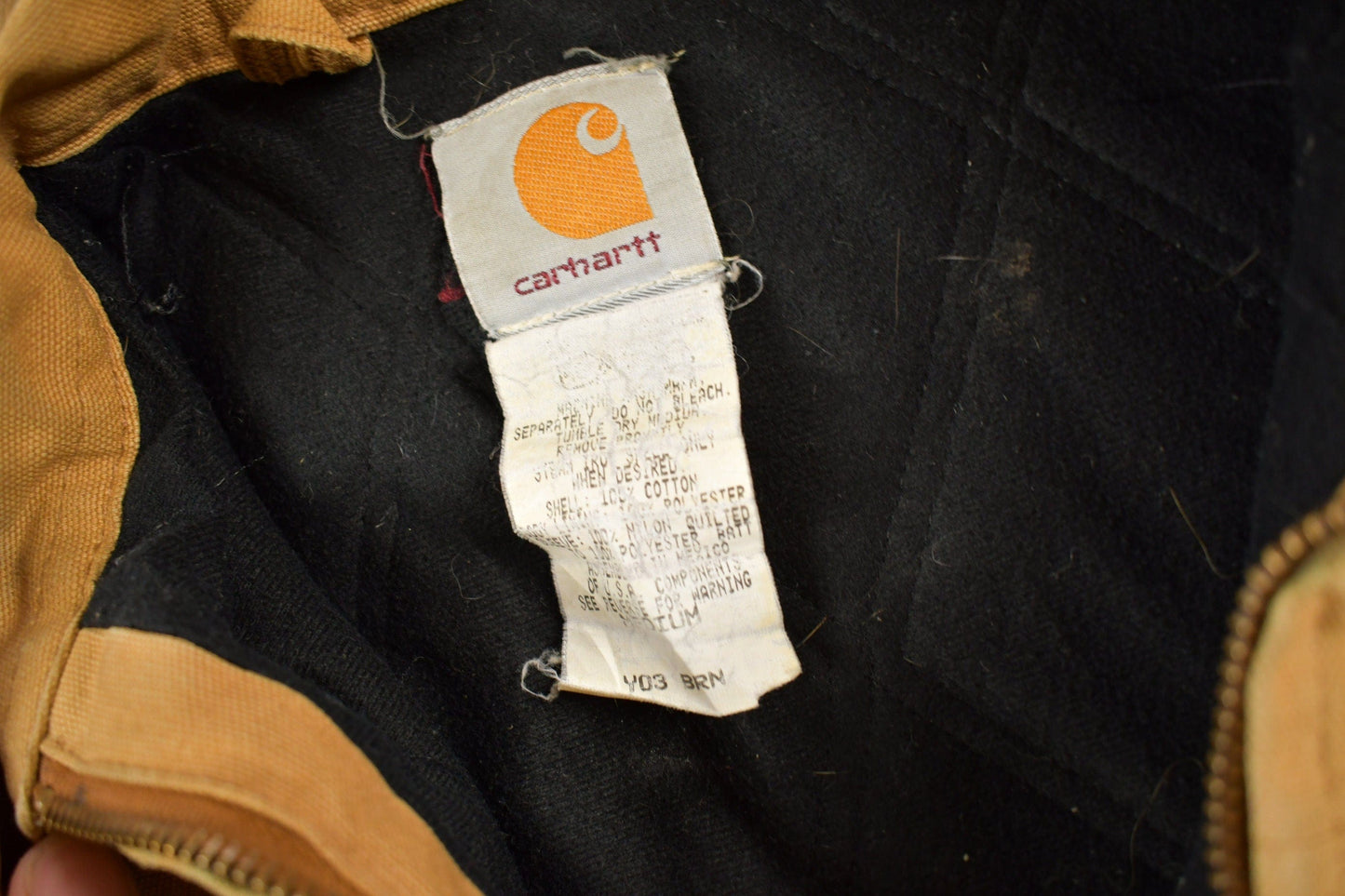 Vintage 1990s Carhartt Beige Traditional Work Jacket Youth M from propervintagecanada