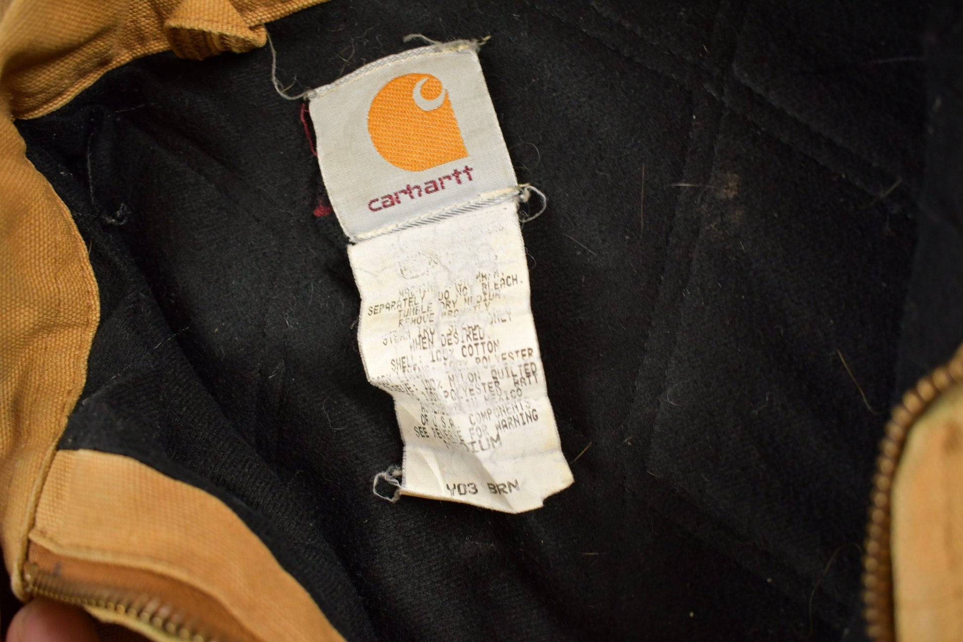 Vintage 1990s Carhartt Beige Traditional Work Jacket Youth M from propervintagecanada