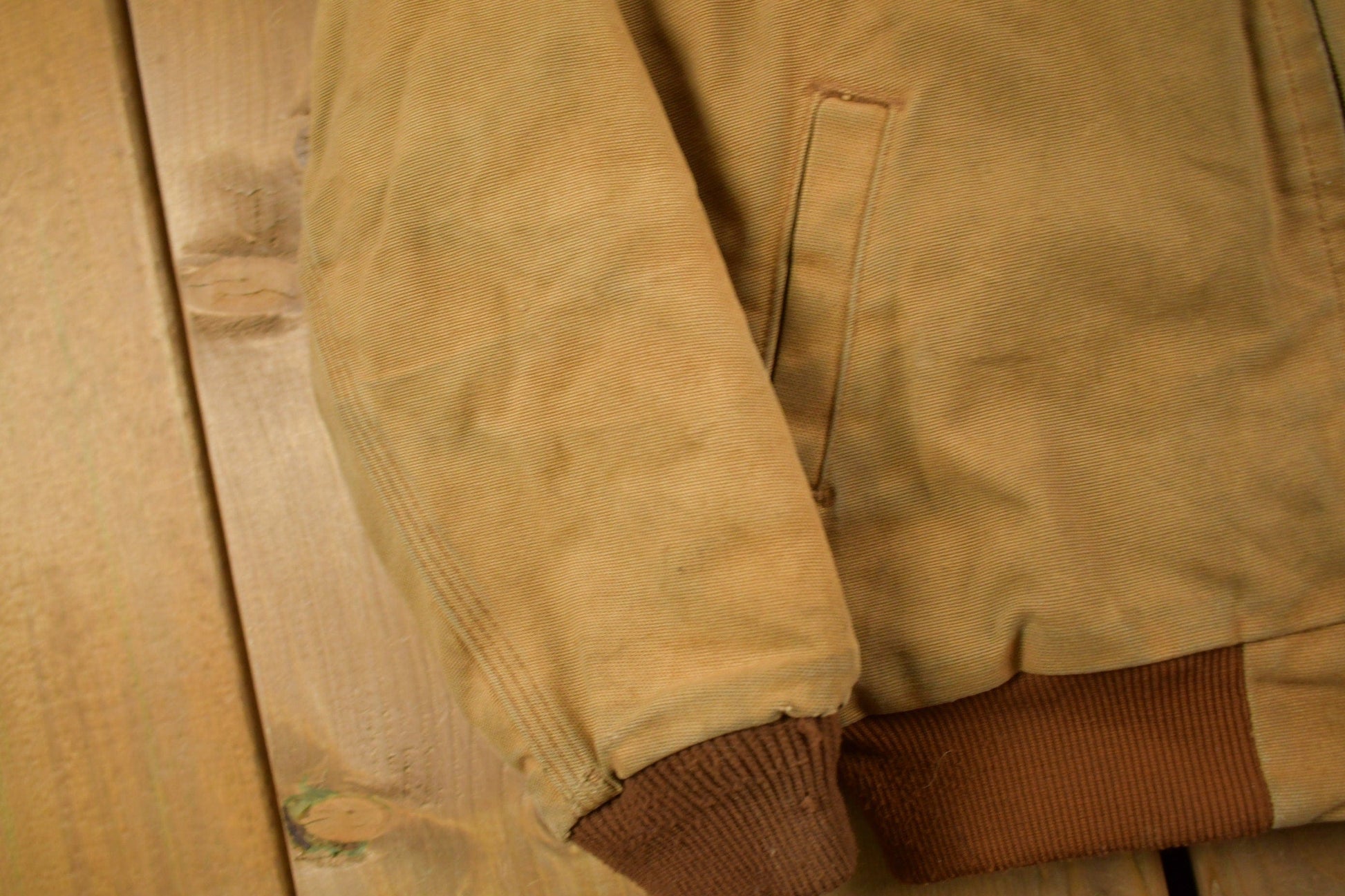 Vintage 1990s Carhartt Beige Traditional Work Jacket Youth M from propervintagecanada