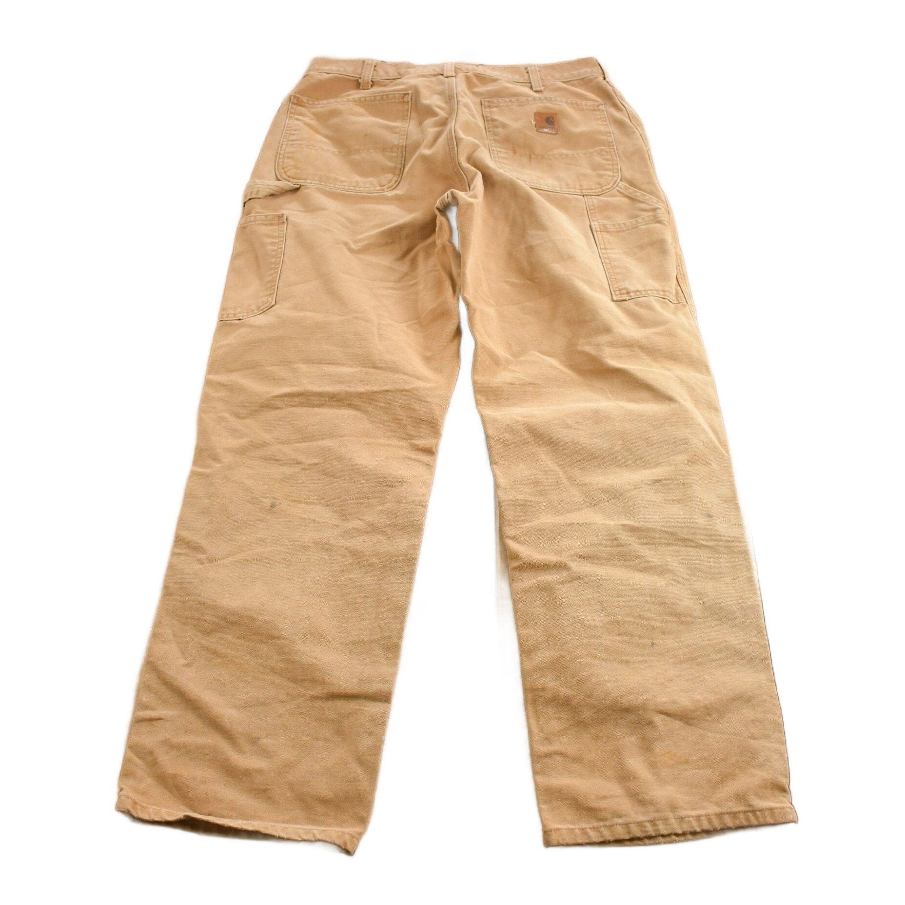 Vintage 1990s Carhartt Beige Work Pants Men's 34 x 30 from propervintagecanada
