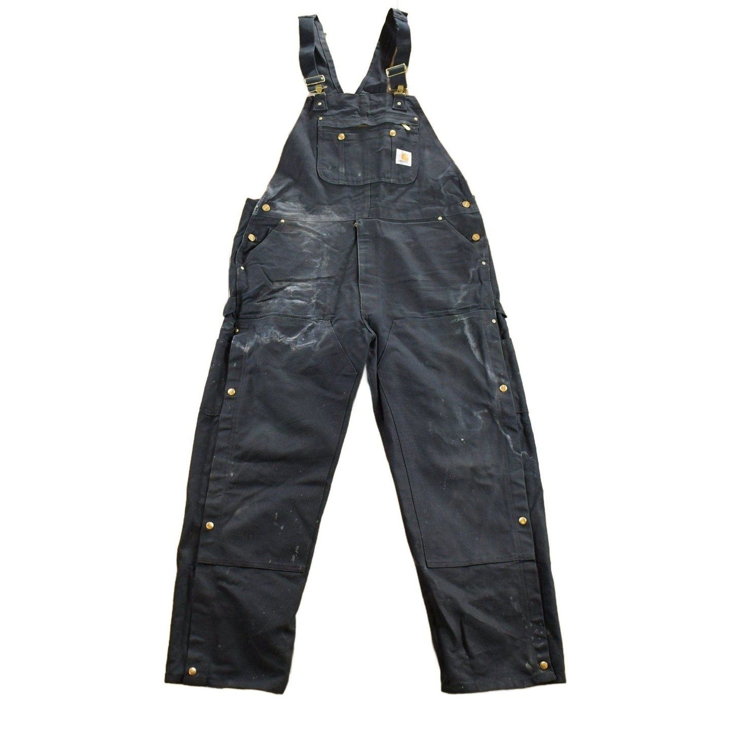 Vintage 1990s Carhartt Black Canvas Double Knee Overalls Men's 40 x 29 from propervintagecanada