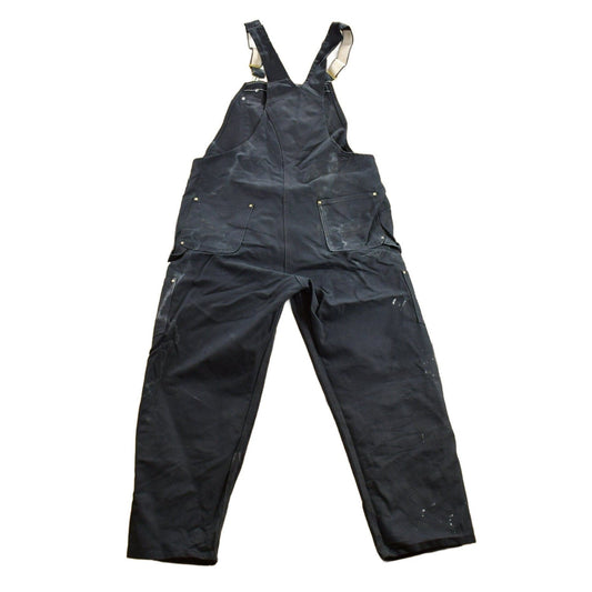 Vintage 1990s Carhartt Black Canvas Double Knee Overalls Men's 40 x 29 from propervintagecanada