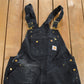 Vintage 1990s Carhartt Black Canvas Double Knee Overalls Men's 40 x 29 from propervintagecanada