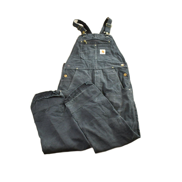 Vintage 1990s Carhartt Black Canvas Overalls Men's 40 x 31 from propervintagecanada