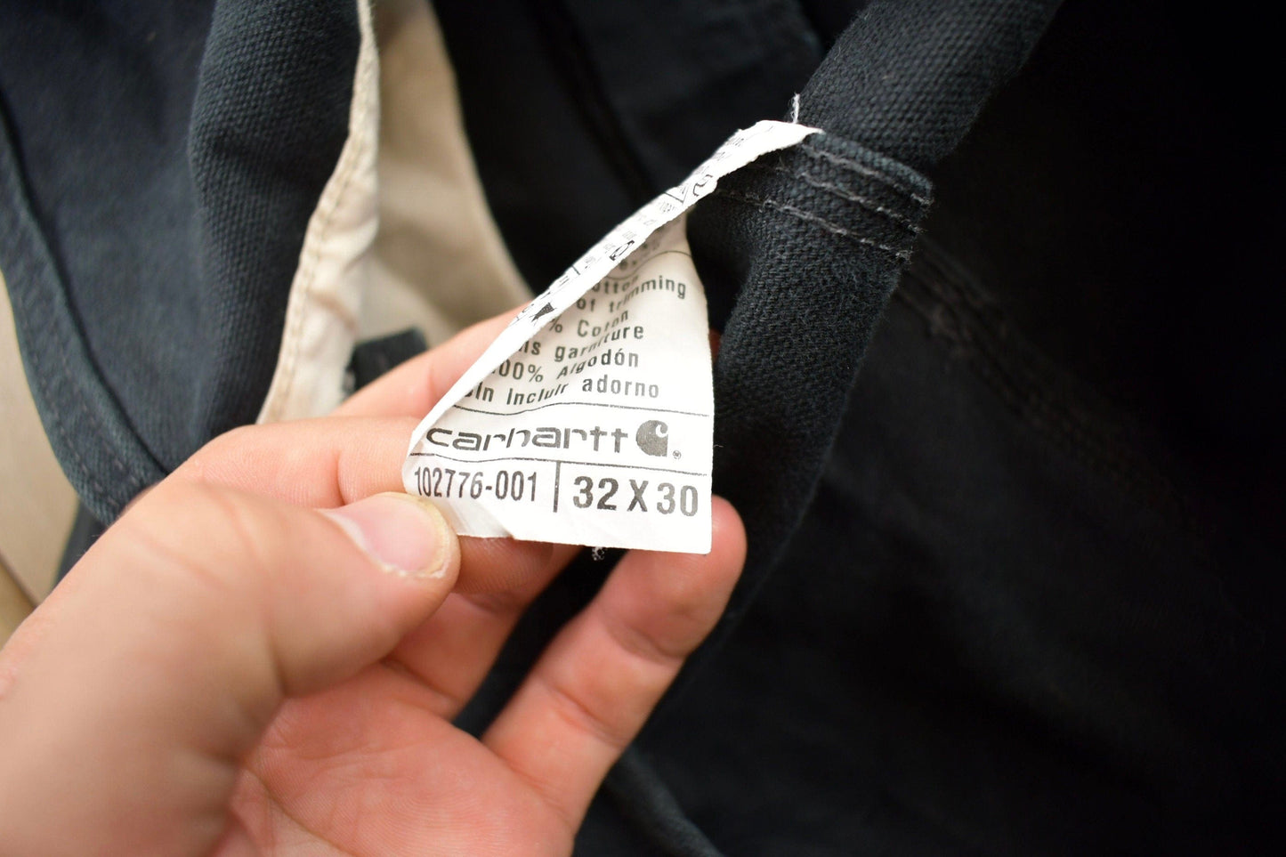 Vintage 1990s Carhartt Black Canvas Overalls Men's 40 x 31 from propervintagecanada