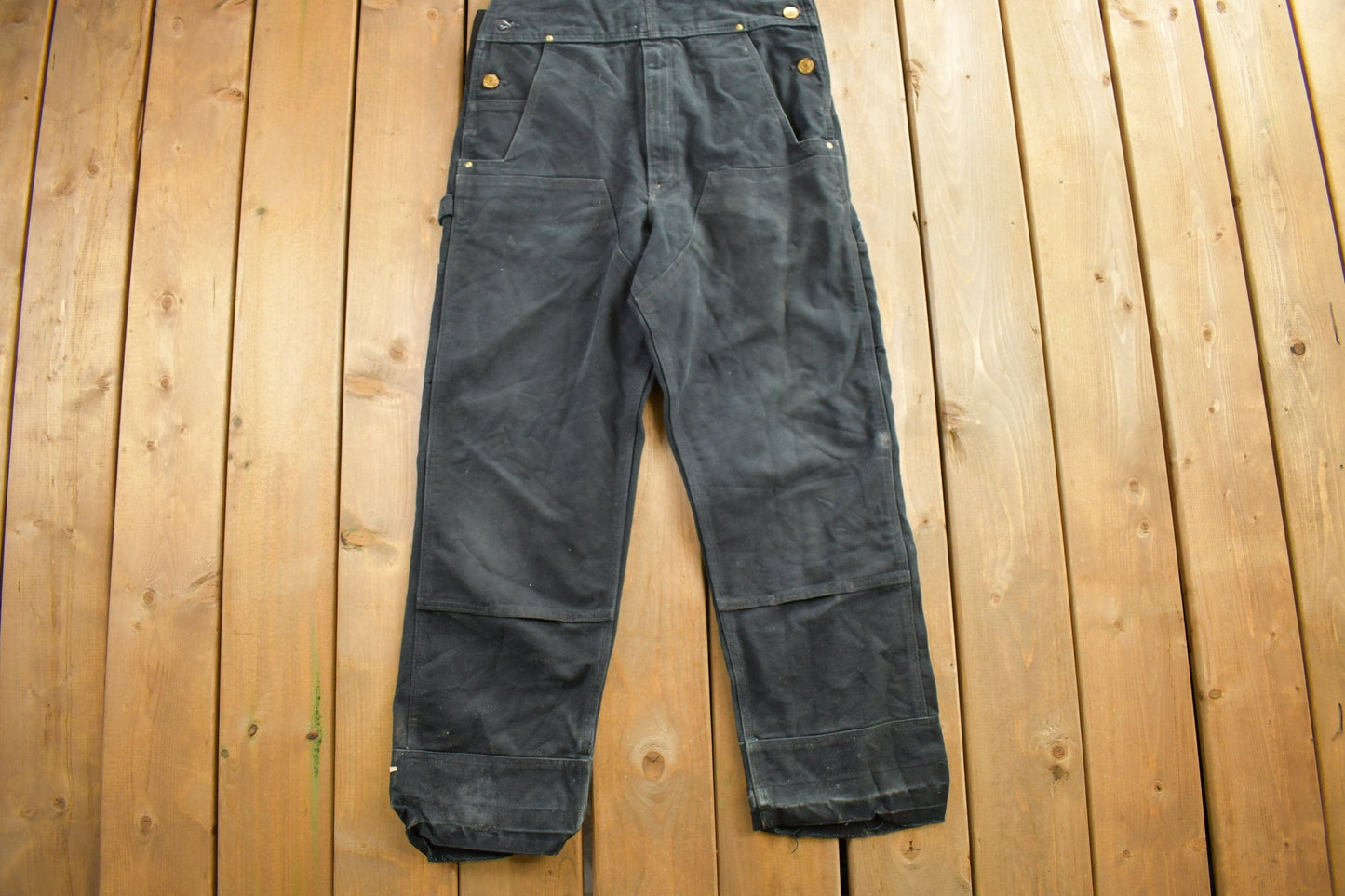 Vintage 1990s Carhartt Black Canvas Overalls Men's 40 x 31 from propervintagecanada
