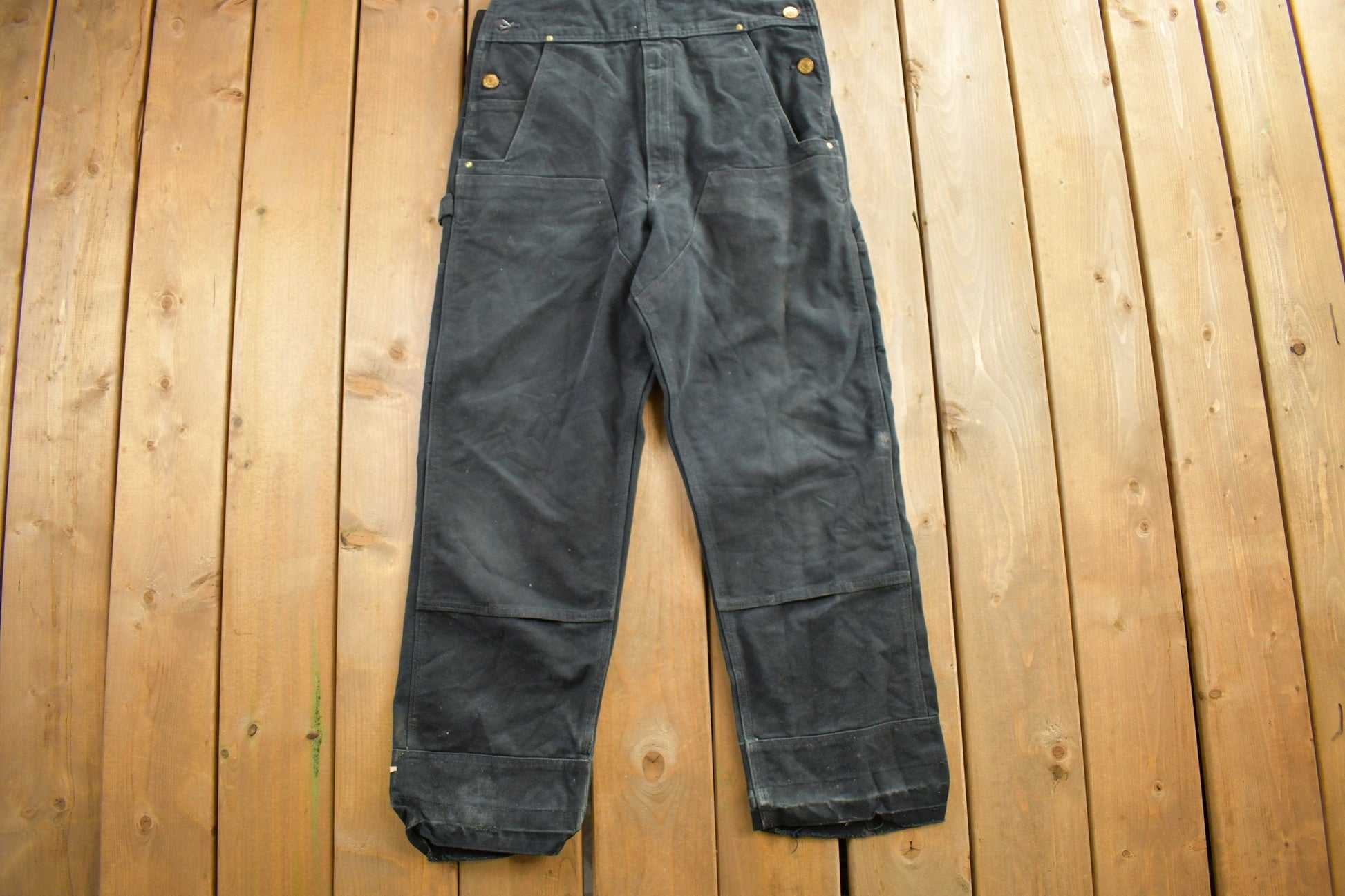Vintage 1990s Carhartt Black Canvas Overalls Men's 40 x 31 from propervintagecanada