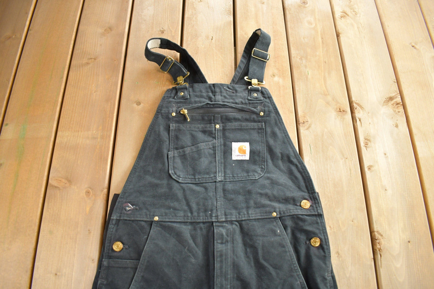 Vintage 1990s Carhartt Black Canvas Overalls Men's 40 x 31 from propervintagecanada