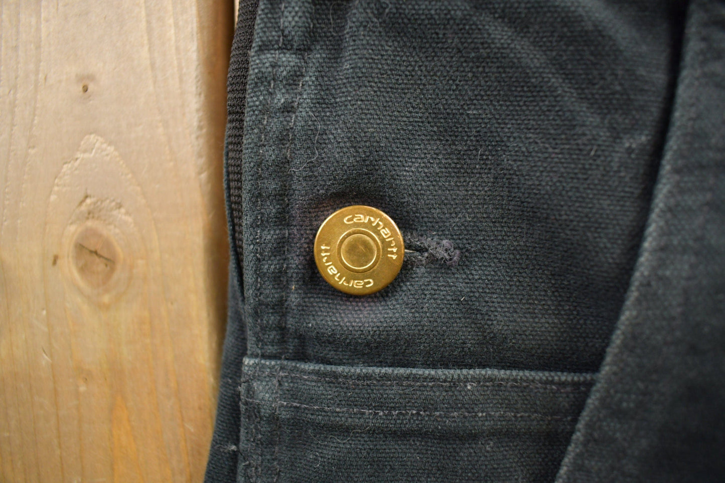 Vintage 1990s Carhartt Black Canvas Overalls Men's 40 x 31 from propervintagecanada