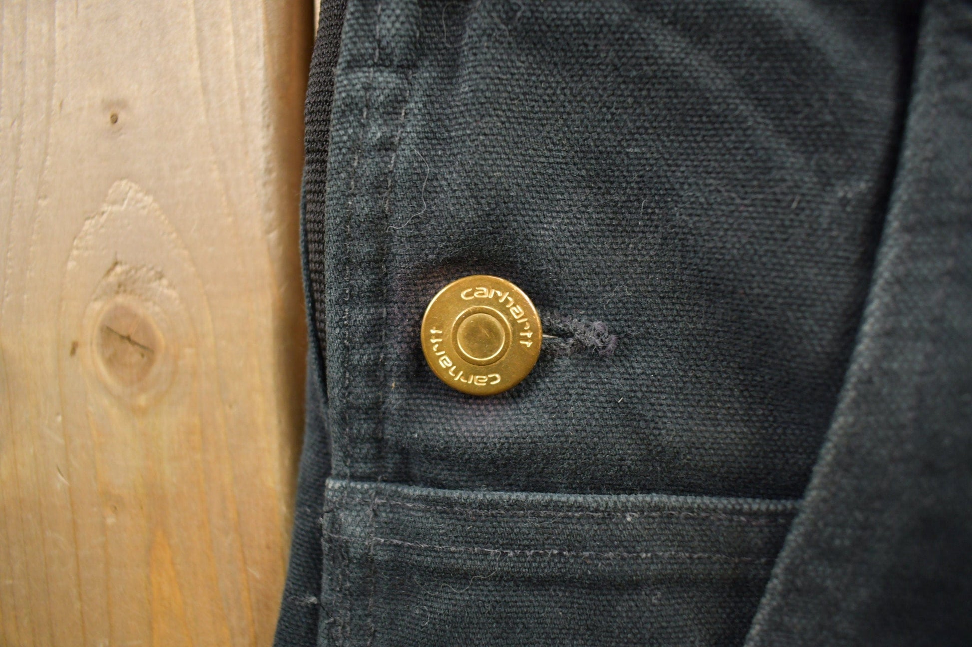 Vintage 1990s Carhartt Black Canvas Overalls Men's 40 x 31 from propervintagecanada